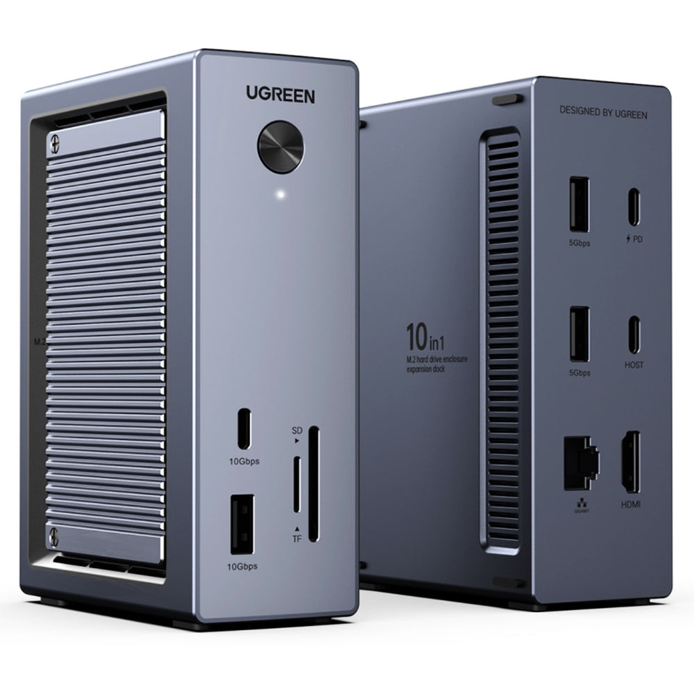 Multifunksjonell Hub UGREEN CM923 (55735), 10-i-1, Grå