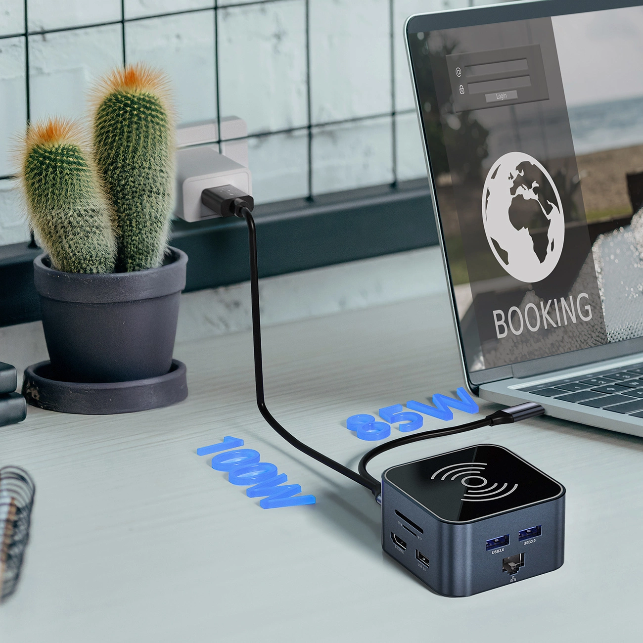 Multifunksjonell Hub WZK WHBC09Y8S, 12in1, Grå