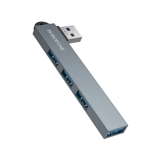 Borofone FH1 USB-hub, 4-i-1, Grå
