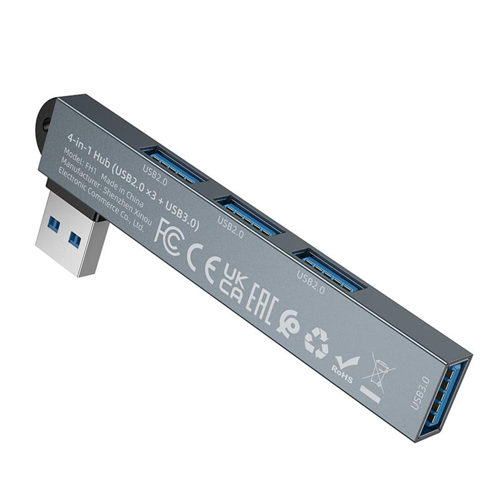 Borofone FH1 USB-hub, 4-i-1, Grå