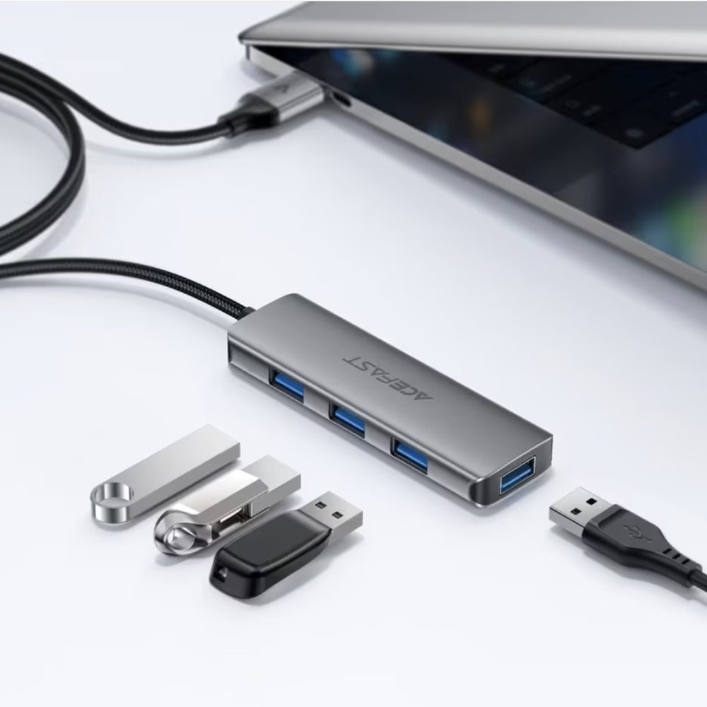 USB-hub Acefast J17, 4-i-1, Grå