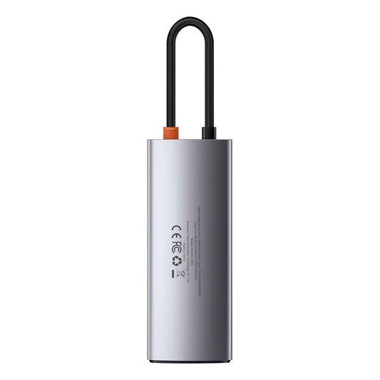 Hub USB-C Baseus Metal Gleam, 3 x USB-A 3.0 - 1 x USB-C - 1 x HDMI, Grå CAHUB-CX0G