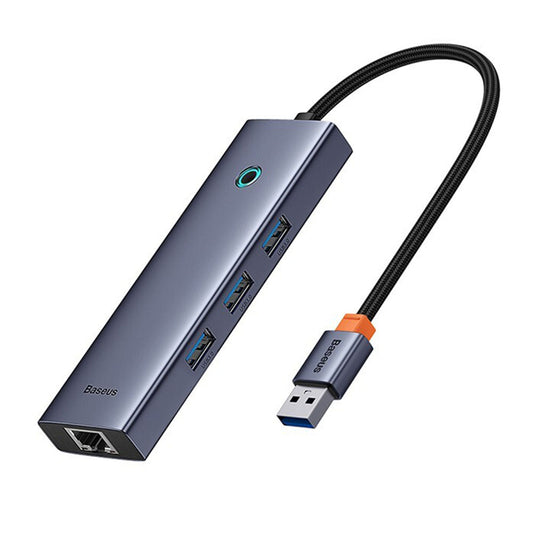Hub USB Baseus UltraJoy, 3 x USB-A 3.0 - 1 x RJ45, Grå B0005280A813-01