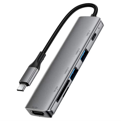 Hub USB-C Acefast J18, 6-i-1, Grå