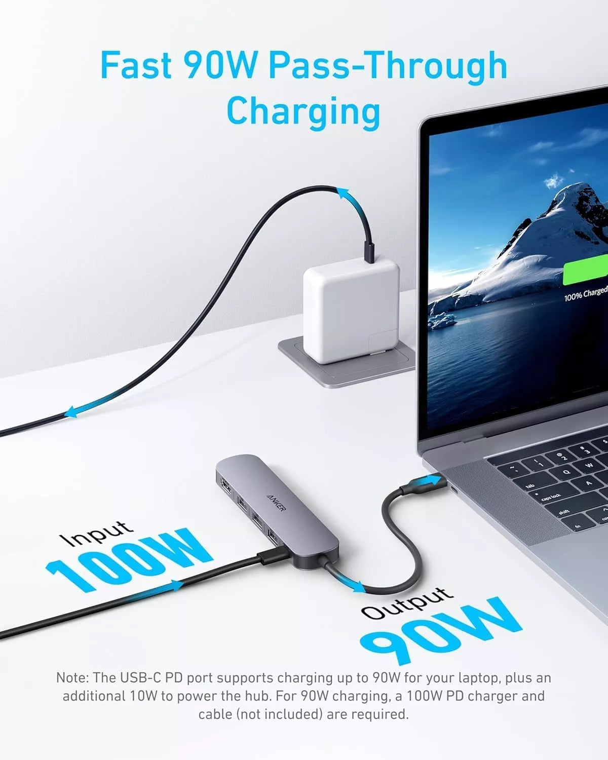 Hub USB-C Anker, 2 x USB-A - 1 x USB-A 3.0 - 1 x USB-C - 1 x HDMI, Grå A8357HA0