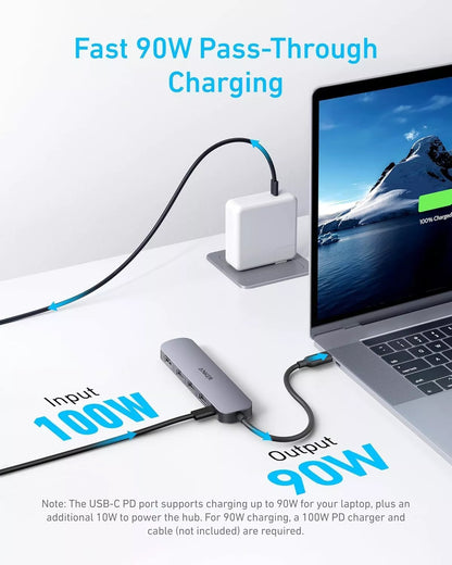 Hub USB-C Anker, 2 x USB-A - 1 x USB-A 3.0 - 1 x USB-C - 1 x HDMI, Grå A8357HA0