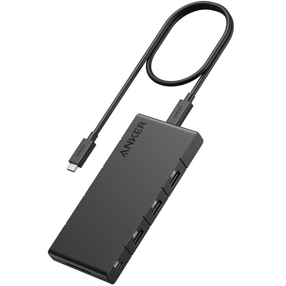 Hub USB-C Anker, 1 x USB-A 3.0 - 2 x USB-A - 3 x USB-C - 2 x HDMI - 1 x RJ45 - 1 x SD, Svart A83A2G11