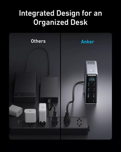 Multifunksjonell Hub Anker Prime 737, 2 x USB-A 3.0 - 3 x USB-A - 5 x USB-C - 2 x HDMI - 1 x Jack 3.5mm - 1 x RJ45, Svart A83B63A1