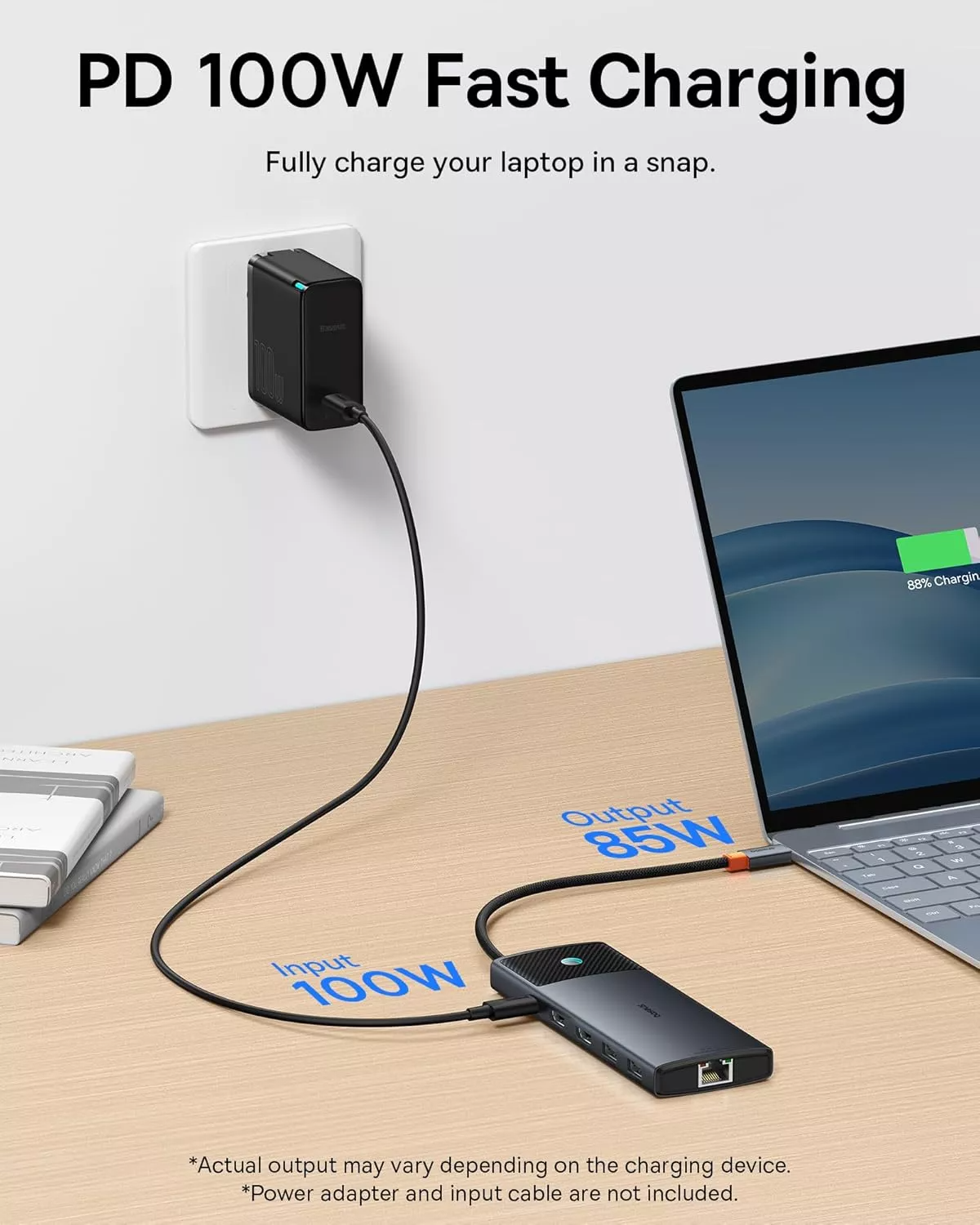 Hub USB-C Baseus Dual Display, 1 x USB-A 3.0 - 2 x USB-A - 2 x USB-C - 2 x HDMI - 1 x RJ45 - 1 x SD - 1 x microSD, Svart B00061800123-01