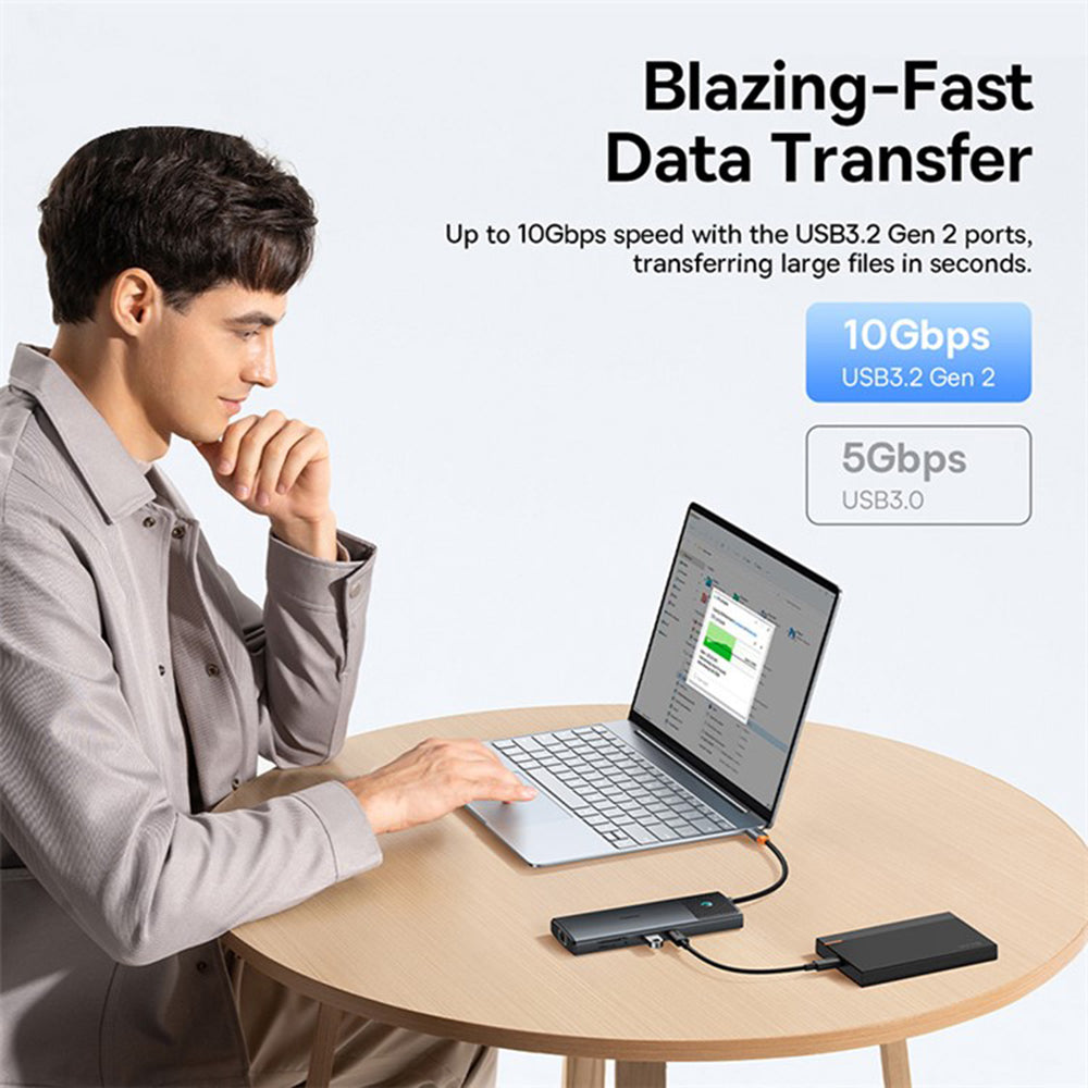 Hub USB-C Baseus Gleam II, 10in1, Svart B0114200