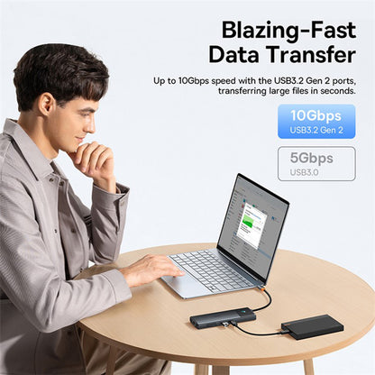 Hub USB-C Baseus Gleam II, 10in1, Svart B0114200