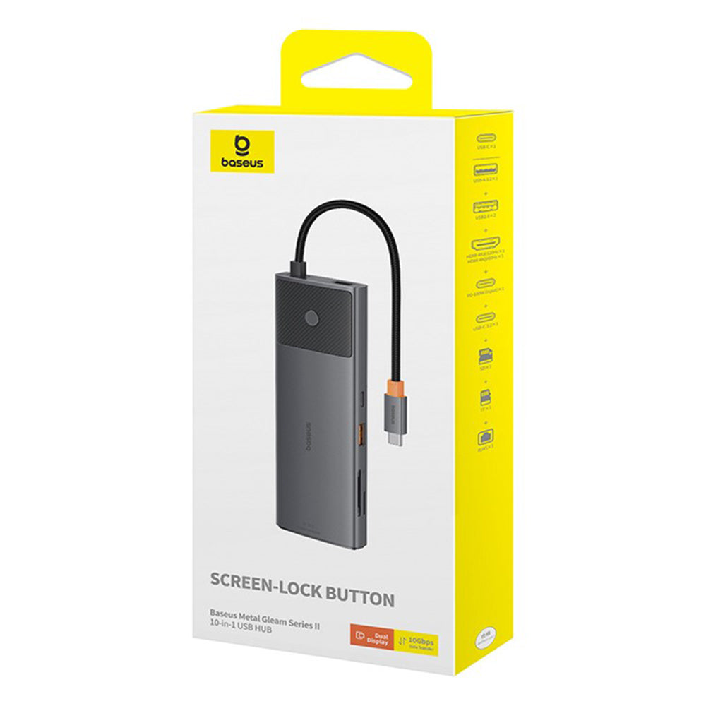 Hub USB-C Baseus Gleam II, 10in1, Svart B0114200