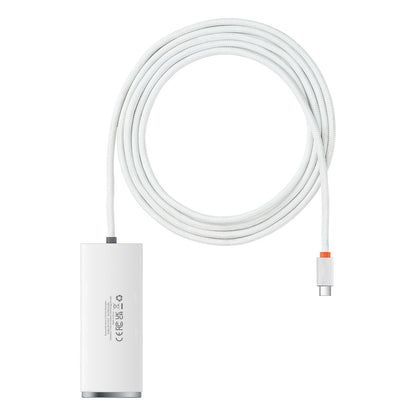 USB-C Hub fra Baseus Lite, 4 x USB-A 3.2, 2m, Hvit