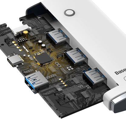 USB-C Hub fra Baseus Lite, 4 x USB-A 3.2, 2m, Hvit