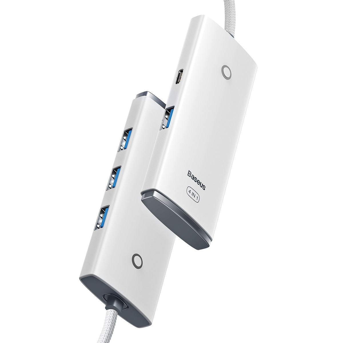 USB-C Hub fra Baseus Lite, 4 x USB-A 3.2, 2m, Hvit