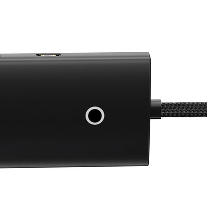 Baseus Lite USB-C-nav, 4 x USB-A 3.0 - 1 x USB-C, 1 m, svart WKQXX030401 