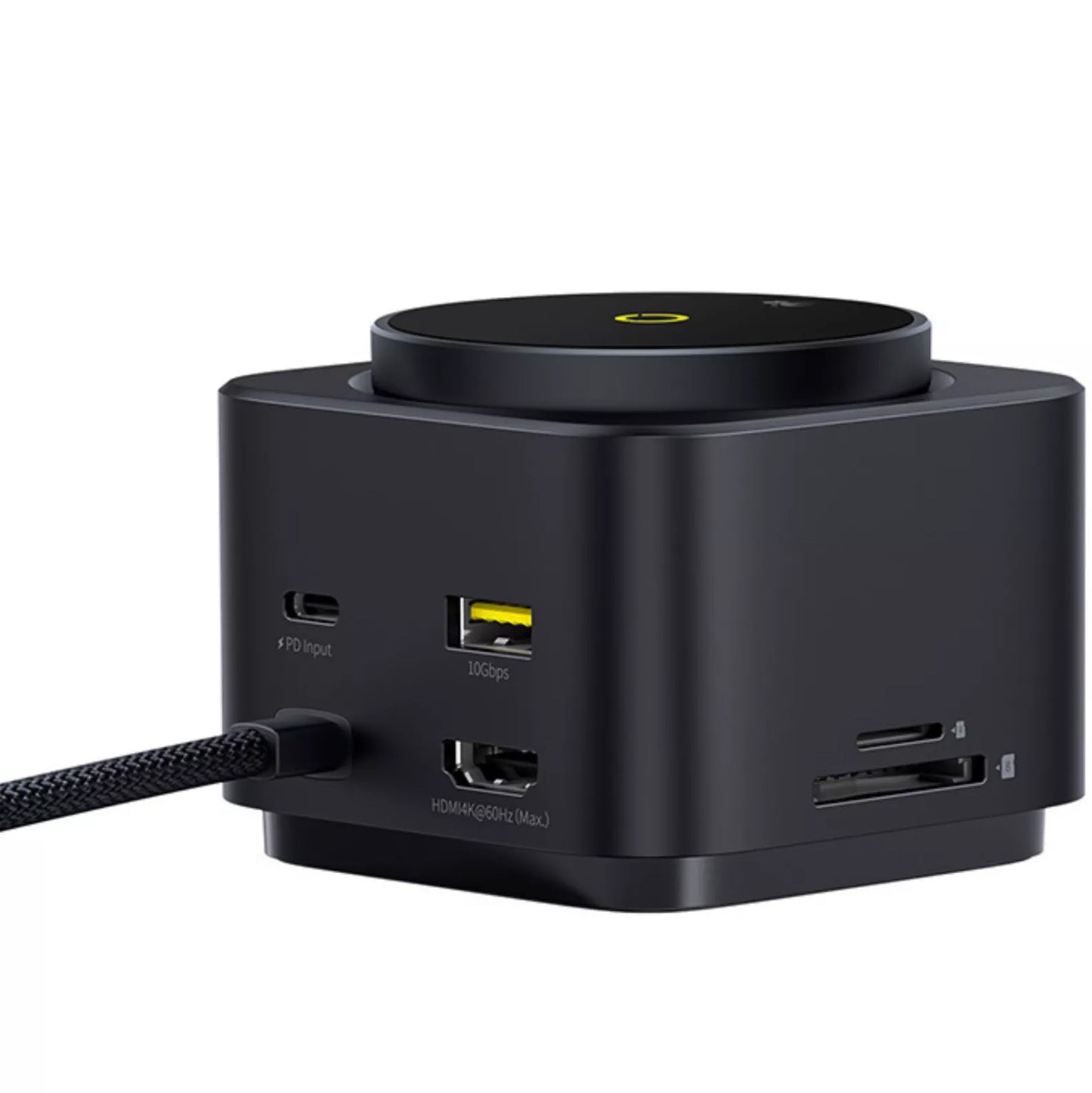 Hub USB-C Baseus MagPro II 7in1, 1 x USB-A - 2 x USB-C - 1 x HDMI - 1 x QI - 1 x SD - 1 x microSD, Svart B00072900121-00