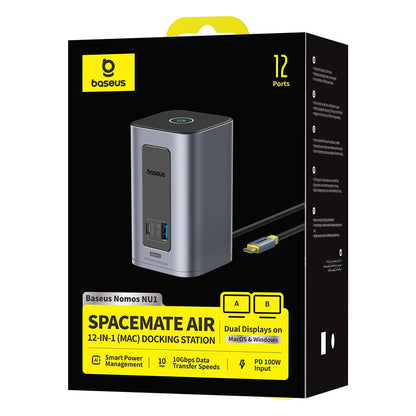 Multifunksjonell Hub Baseus Nomos NU1 Air Spacemate, 12in1, Grå B0114400