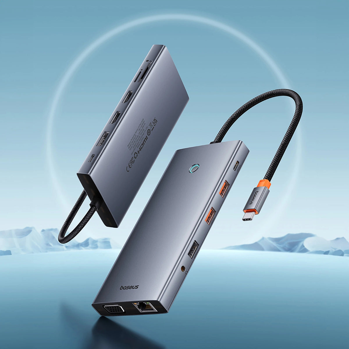 Hub USB-C Baseus PortalJoy, 13i1, Grå B00053002811-01