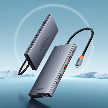 Hub USB-C Baseus PortalJoy, 13i1, Grå B00053002811-01