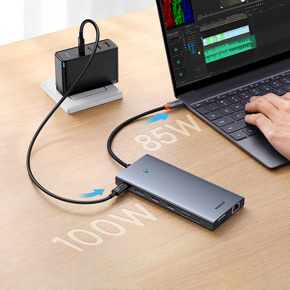Hub USB-C Baseus PortalJoy, 13i1, Grå B00053002811-01