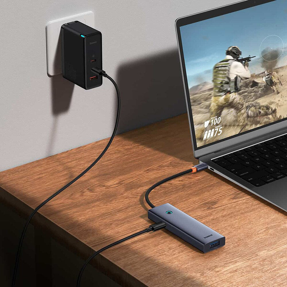 Hub USB-C Baseus UltraJoy, 4 x USB-A 3.0 - 1 x USB-C, Grå B00052801811-01