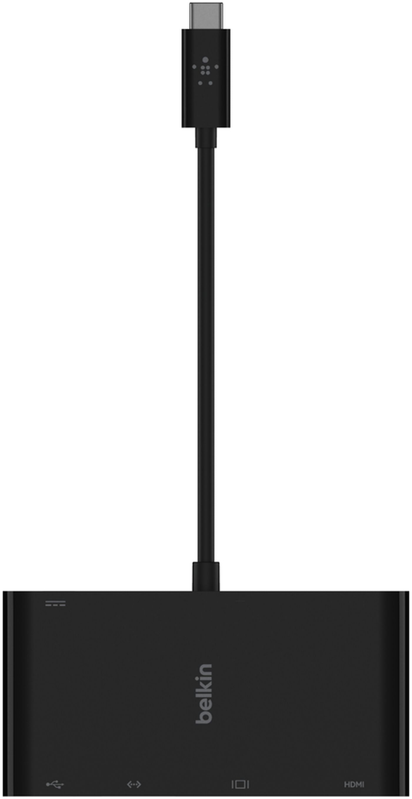 Belkin Connect USB-C-hub, 1 x USB-A 3.0 - 1 x USB-C - 1 x HDMI - 1 x VGA - 1 x RJ45, Svart AVC004btBK