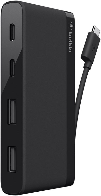 Belkin Mini USB-C-hub, 2 x USB-A 3.1 - 2 x USB-C, Svart F4U090btBLK