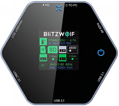 USB-C Hub BlitzWolf BW-TH16, 8i1, Grå