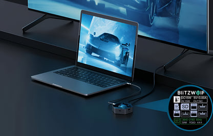 USB-C Hub BlitzWolf BW-TH16, 8i1, Grå