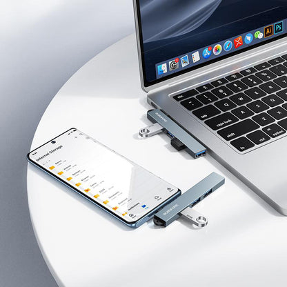 USB-C Hub Borofone FH1A, 4i1, Grå