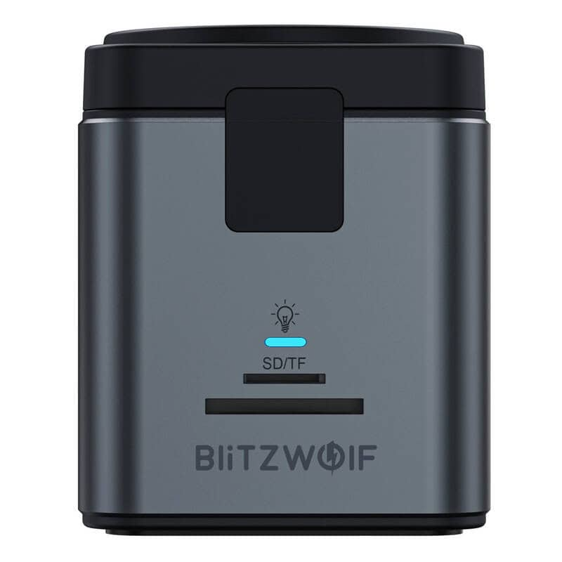 USB-C-hub med trådløs QI-lading BlitzWolf BW-TH17, 9i1, svart