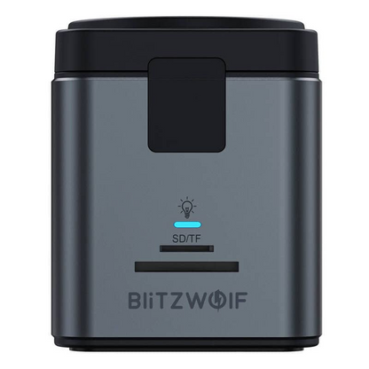 USB-C-hub med trådløs QI-lading BlitzWolf BW-TH17, 9i1, svart