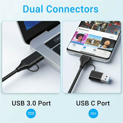 USB-C-hub med trådløs QI-lading OEM YC7209, 10i1, grå