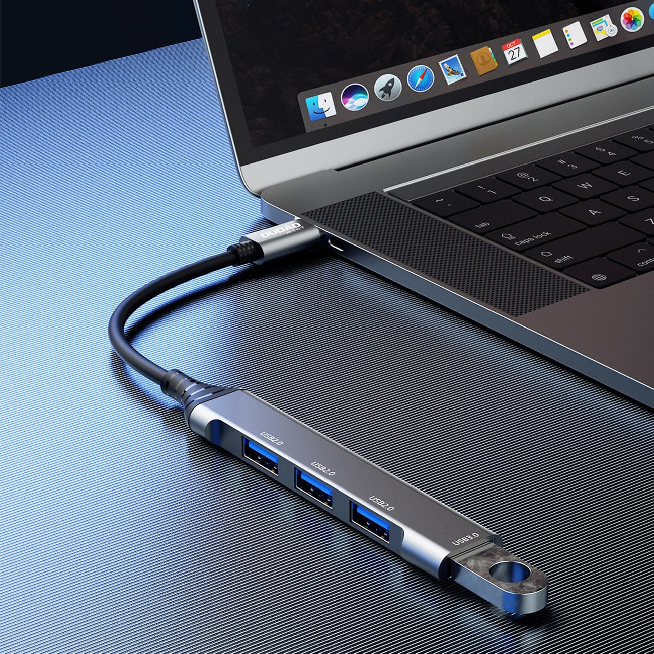 Hub USB-C Dudao A16T, 1 x USB-A 3.0 - 3 x USB-A, Svart