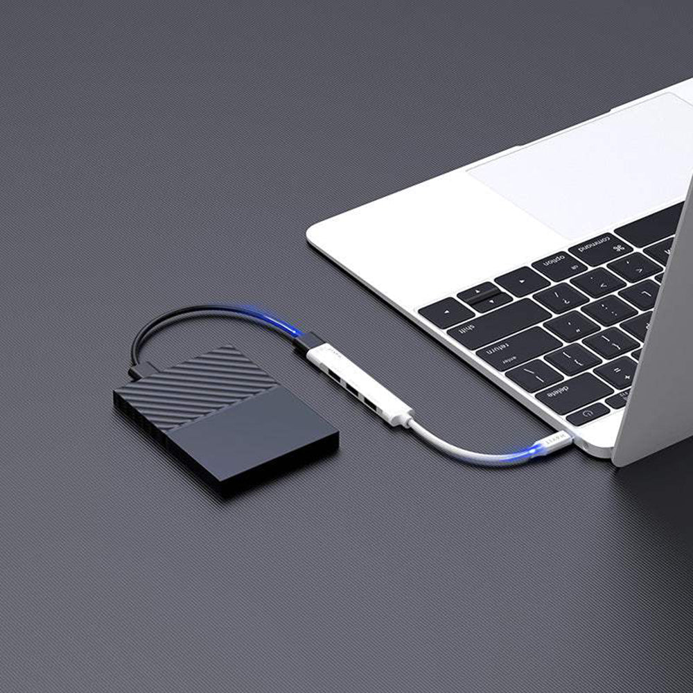 Hub USB-C HAVIT HB41, 4in1, Sølv