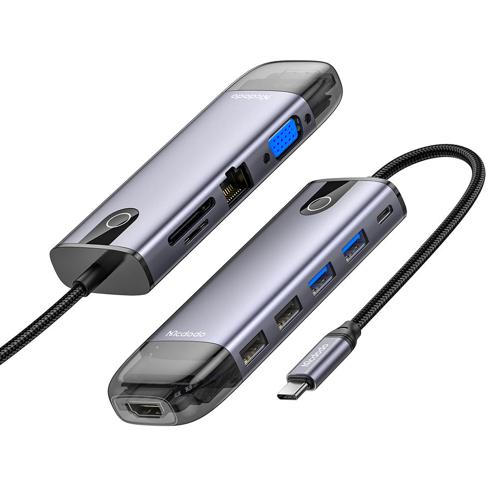 Hub USB-C McDodo HU-7420, 10i1, Grå