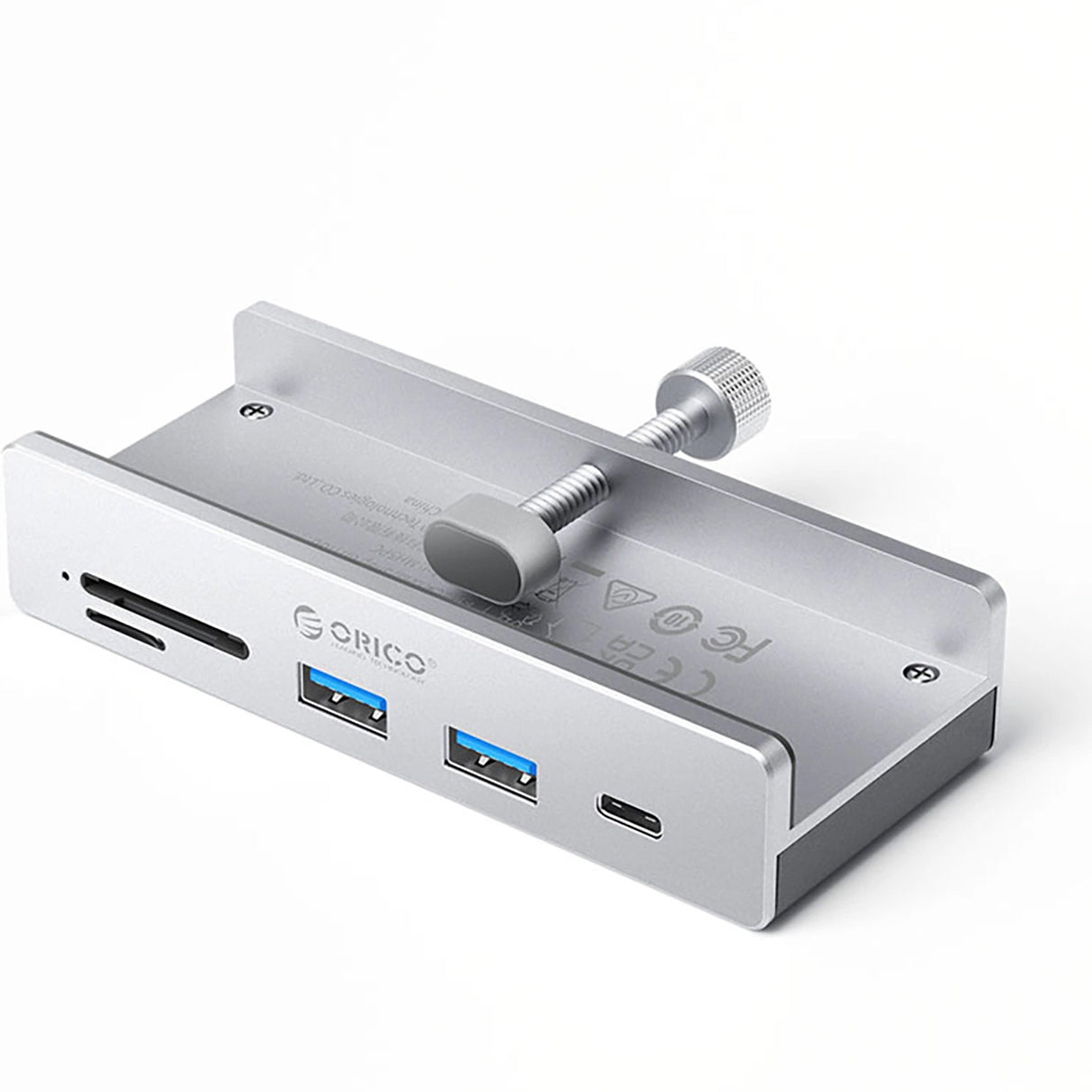Hub USB-C Orico MH5PC Clamp, 2 x USB-A 3.2 - 1 x USB-C - 1 x SD - 1 x microSD, Sølv