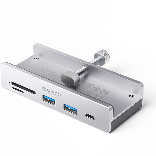 Hub USB-C Orico MH5PC Clamp, 2 x USB-A 3.2 - 1 x USB-C - 1 x SD - 1 x microSD, Sølv