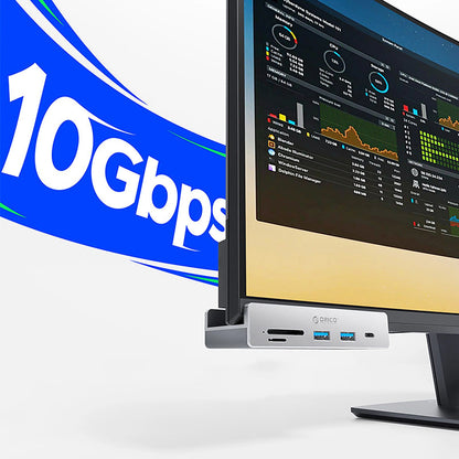 Hub USB-C Orico MH5PC Clamp, 2 x USB-A 3.2 - 1 x USB-C - 1 x SD - 1 x microSD, Sølv
