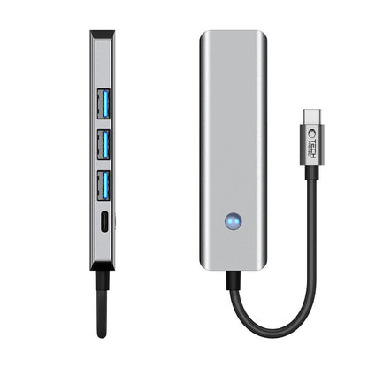 Hub USB-C Tech-Protect HB01, 1 x USB-A 3.0 - 2 x USB-A - 1 x USB-C - 1 x HDMI, Grå
