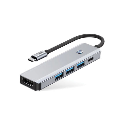 Hub USB-C Tech-Protect HB01, 1 x USB-A 3.0 - 2 x USB-A - 1 x USB-C - 1 x HDMI, Grå