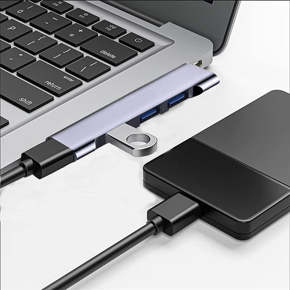 Hub USB-C Techsuit H13 ZenithDock, 4in1, Grå
