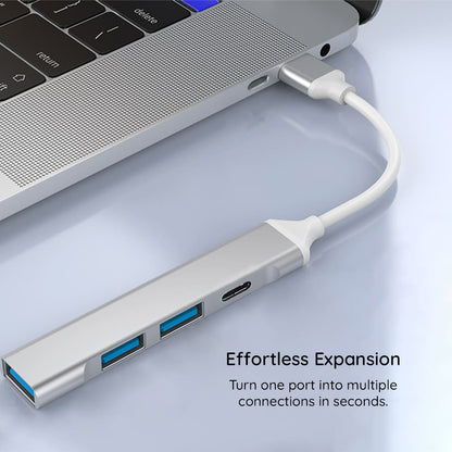 Hub USB-C Techsuit H18 PolarisBridge, 4in1, Hvit Grå