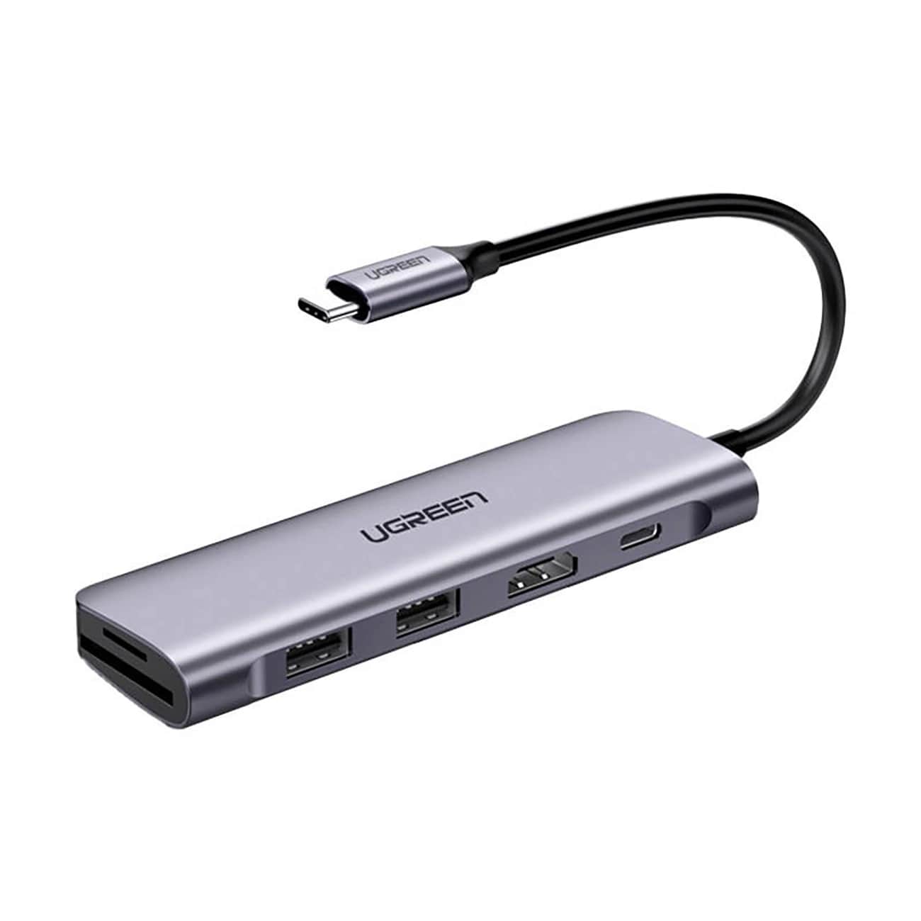Hub USB-C UGREEN CM195 (15214), 2 x USB-A 3.0 - 1 x USB-C - 1 x HDMI - 1 x SD - 1 x microSD, Grå