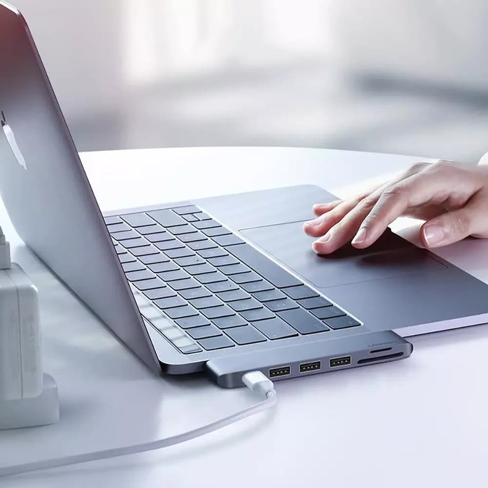 Hub USB-C UGREEN CM251 for Apple MacBook Pro / Air, 3 x USB-A 3.0 - 1 x USB-C - 1 x SD - 1 x microSD, Grå