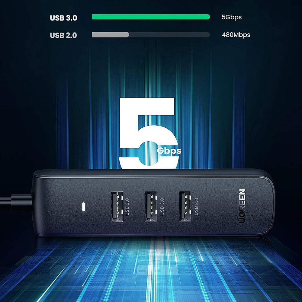 USB-C-hub UGREEN CM416 (10916), 4 x USB-A 3.0, Svart