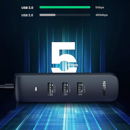 USB-C-hub UGREEN CM416 (10916), 4 x USB-A 3.0, Svart