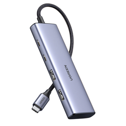 USB-C-hub UGREEN CM473, 2 x USB-A 3.0 - 2 x USB-C, 0,20 cm, Grå