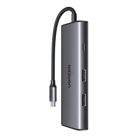 Hub USB-C UGREEN CM498 (15531), 2 x USB-A 3.2 - 2 x USB-C - 1 x HDMI - 1 x SD - 1 x microSD, Grå